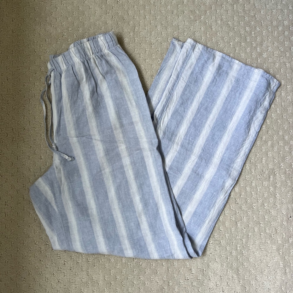 Aritzia Blue and White Striped Pants
